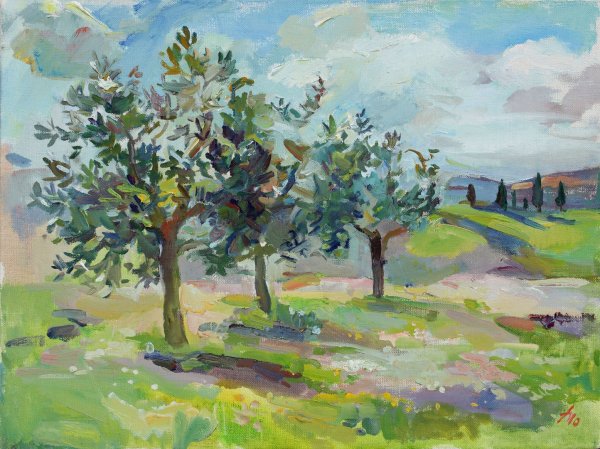 Куприн оливковые деревья. Ментона