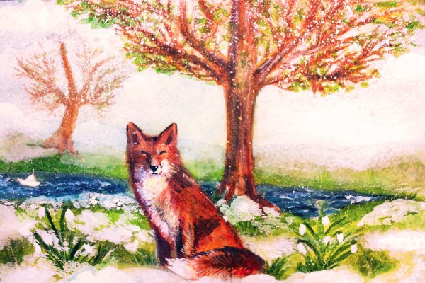 Лисенок живопись