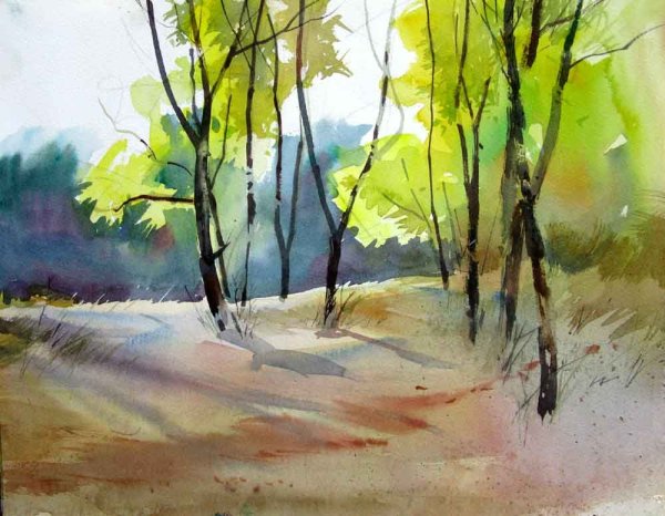 Рисунки акварелью пейзажи