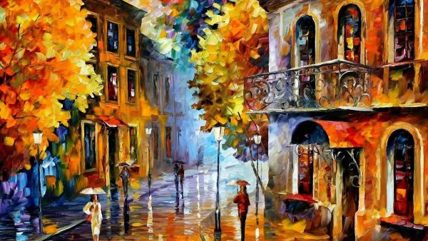 Леонид Афремов картина прогулка