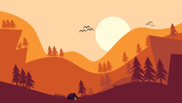 Закат coreldraw