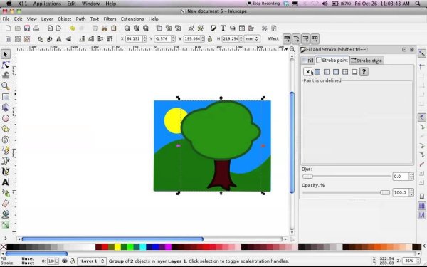 Adobe Illustrator пейзаж
