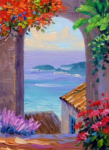 Пейзаж акрилом на холсте