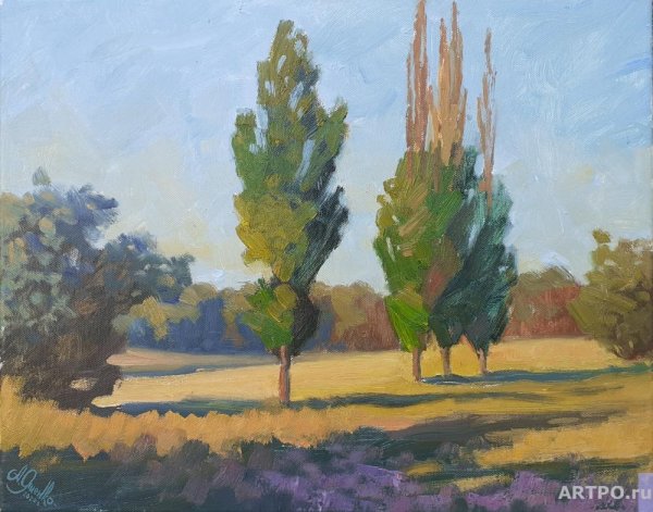 Тополь акварелью