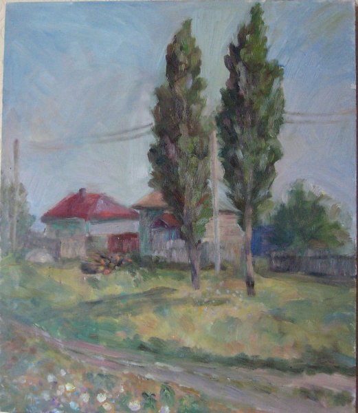 Живопись маслом тополя
