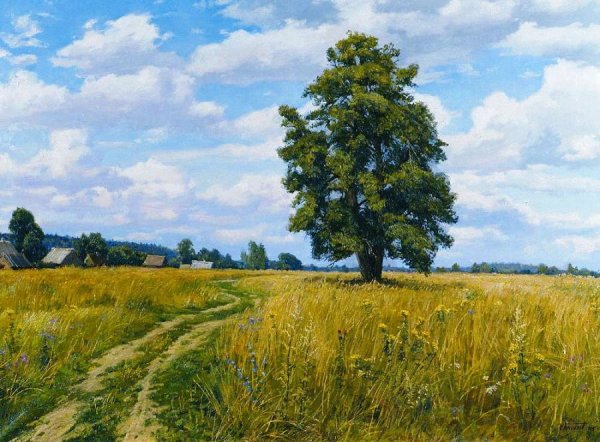 Осеннее дерево живопись