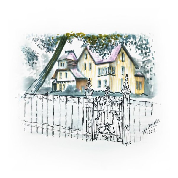 Домик маркерами