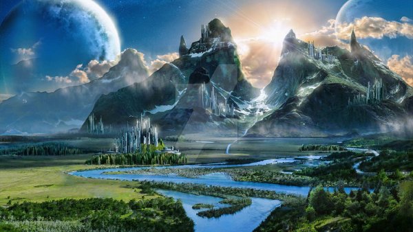Геншин концепт арт ландшафт