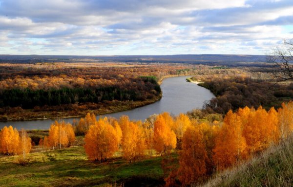 Волга река Самара осень