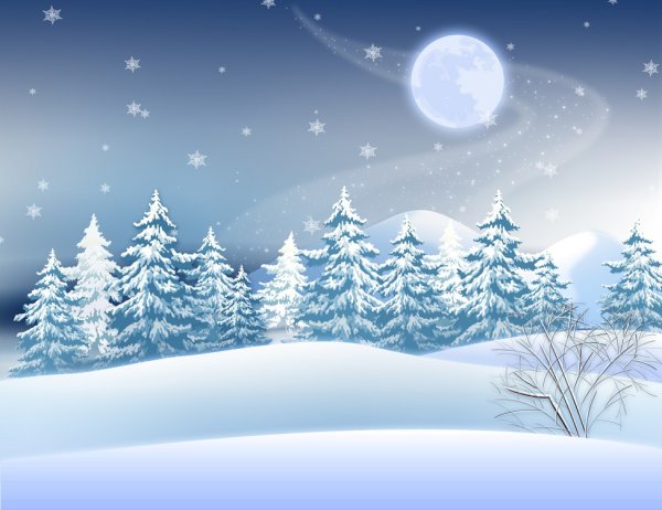 Зимний пейзаж иллюстрация