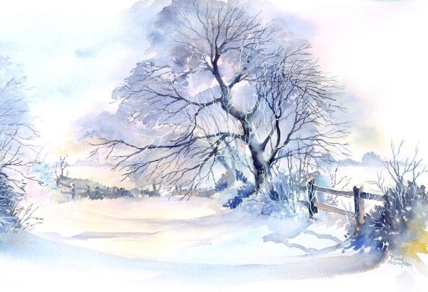 Стилизованный зимний лес