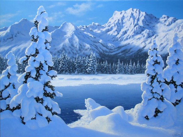 Фон для зимнего пейзажа для детей