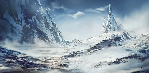 Ледяные горы фэнтези