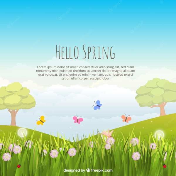 Весенний пейзаж вектор