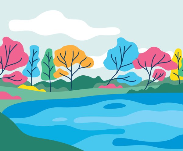 Весенний пейзаж вектор