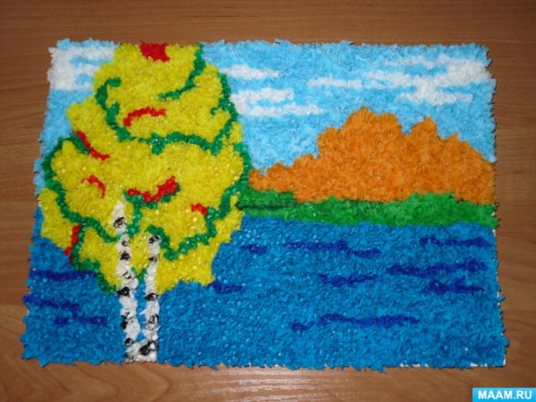 Торцевание осеннее дерево