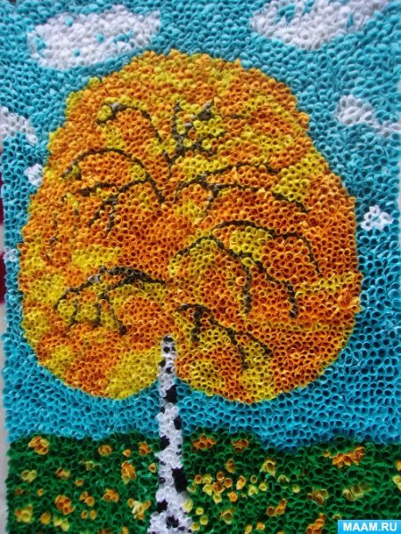 Рисование осенний лес в старшей группе нетрадиционная техника