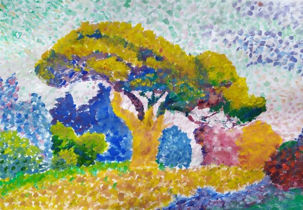 Монотипия Пейзажная нетрадиционная