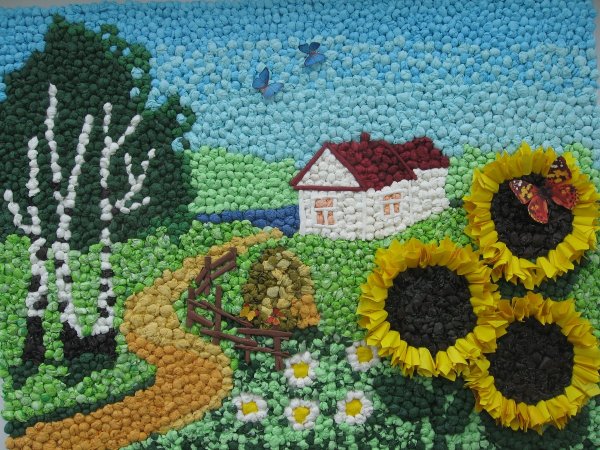 Торцевание осеннее дерево