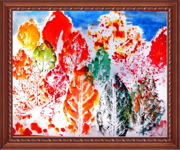 «Осенние листья» (Отпечатки листьев) дети