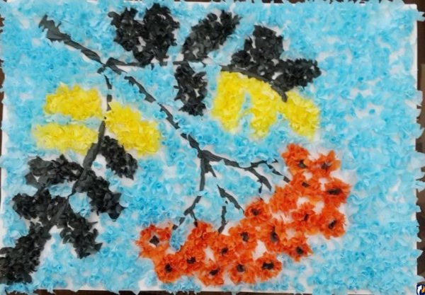 Кляксография осеннее дерево