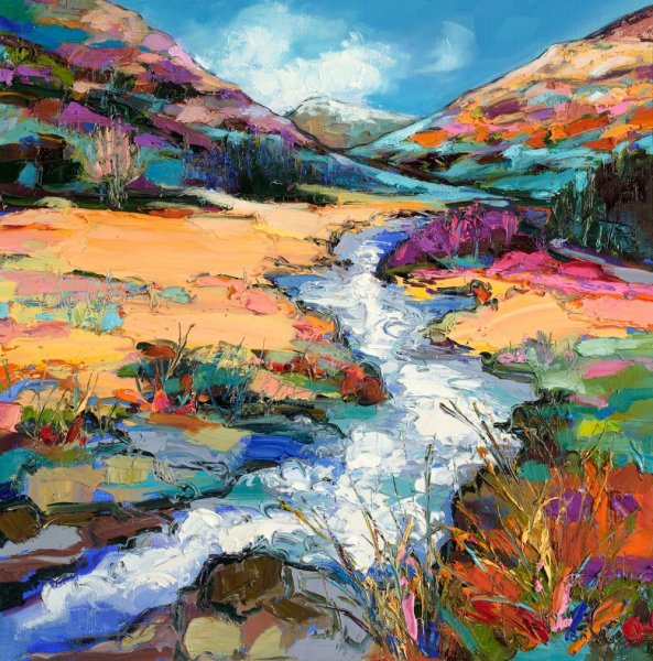 Пейзаж Импасто мастихином