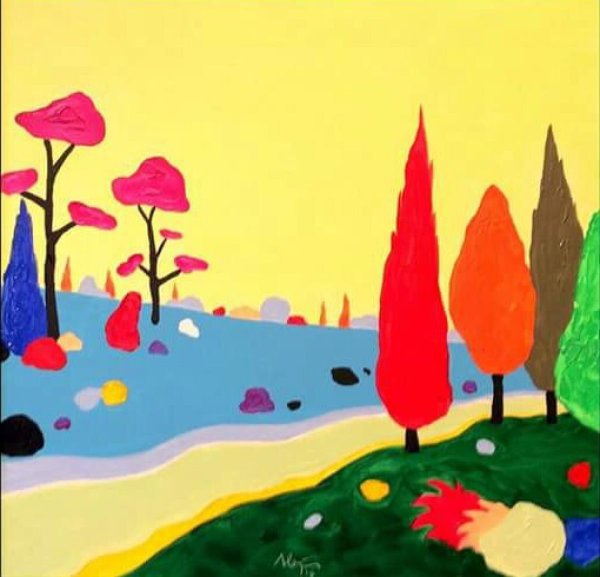 Картины в стиле поп арт пейзаж