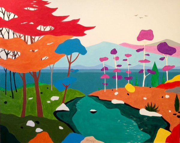 Картины в стиле поп арт пейзаж