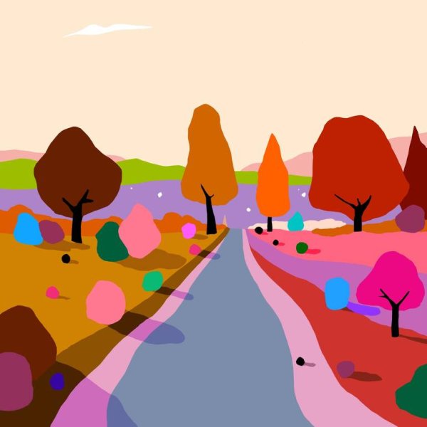 Фон в стиле поп арт пейзаж