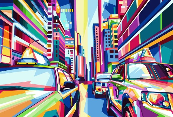 Пейзаж в стиле поп арт