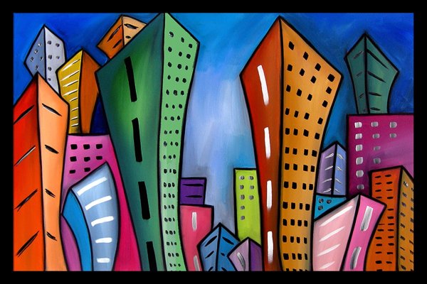 Пейзаж в стиле поп арт