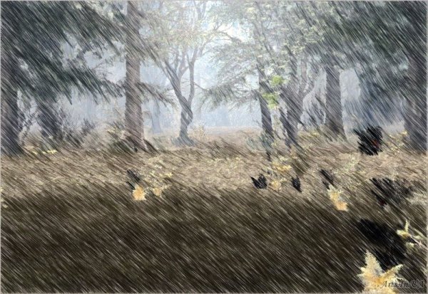 Осень непогода живопись