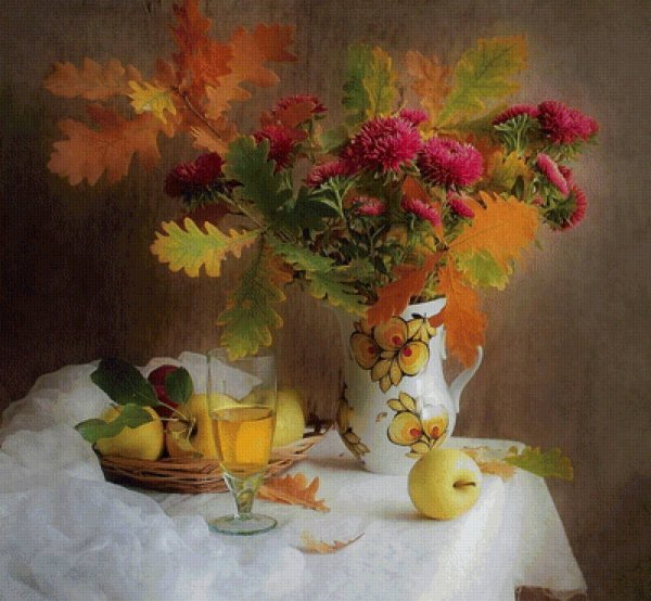 “Натюрморт с рябиной” 1987г. Бусыгин