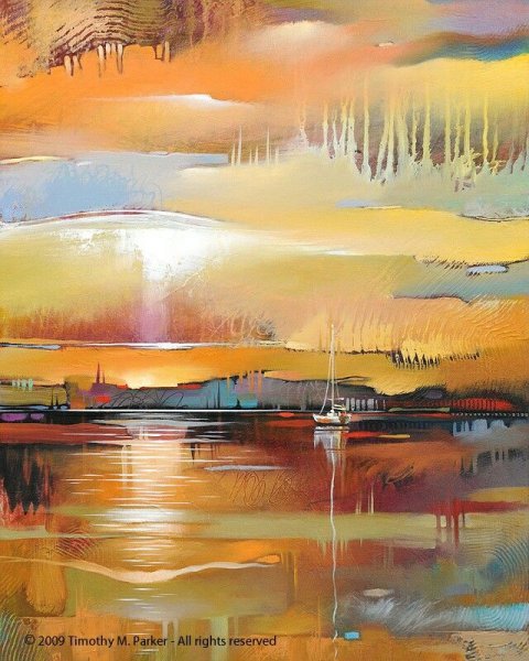 Пейзаж мастихином акрилом