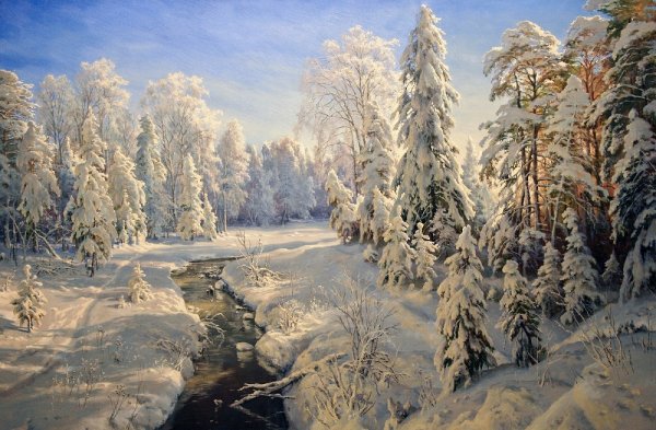 Художник Сергей Басов "пейзаж с озером"