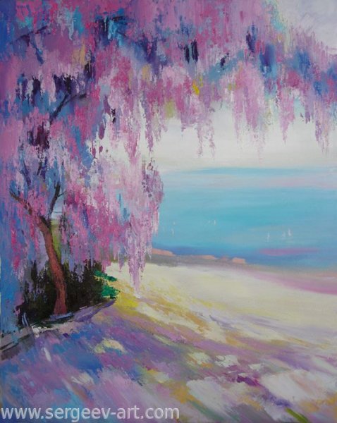 Морской пейзаж акрилом