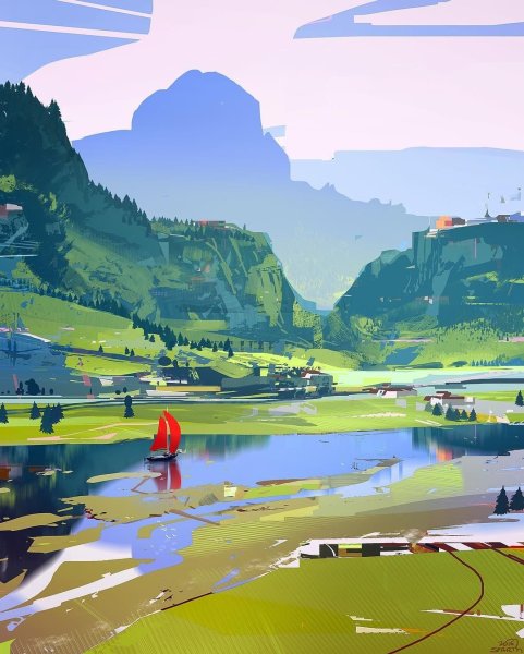 Цифровая живопись пейзаж