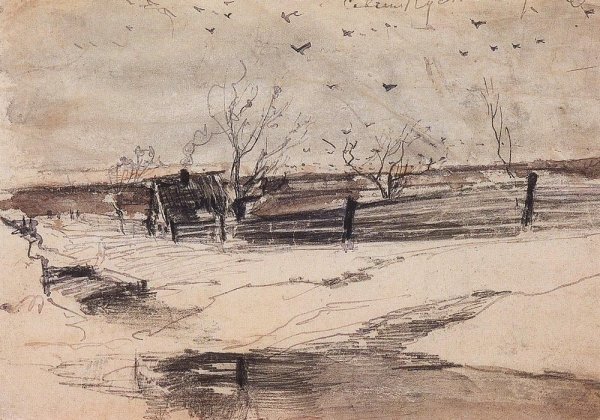 Алексей Кондратьевич Саврасов ранняя Весна оттепель