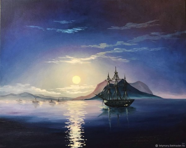 Ночной морской пейзаж Айвазовский