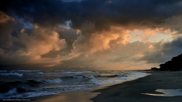 Ночное море Прибой