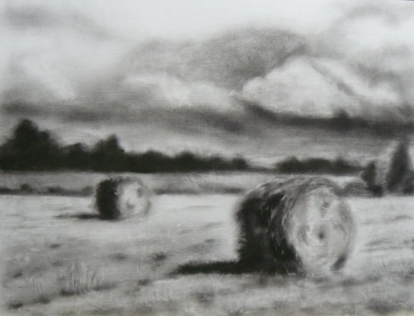 Сухая кисть пейзаж