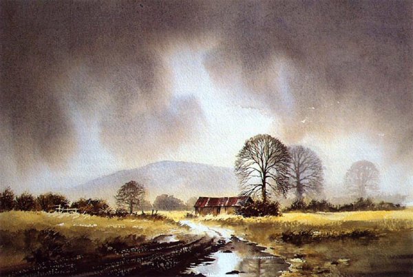 Морской пейзаж в технике гризайль