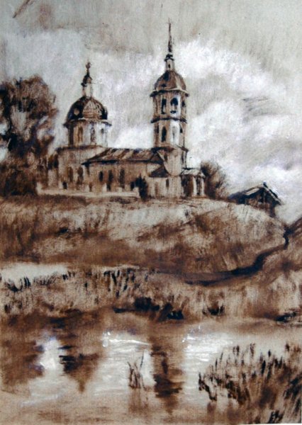 Техника сухая кисть акварелью