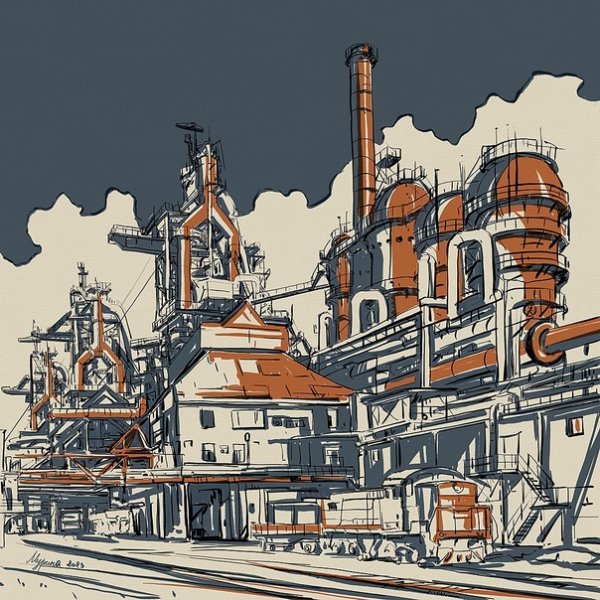 Индустриальный пейзаж Лукия Мурина