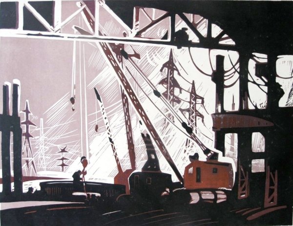 Дейнека линогравюра