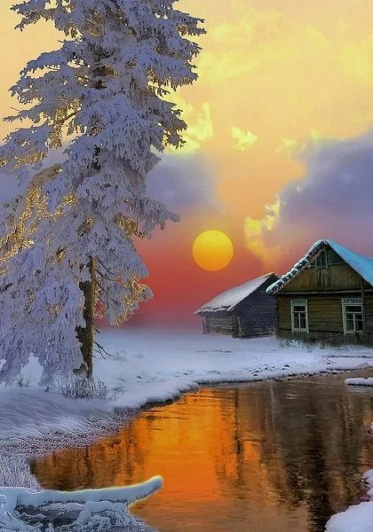 Поздний вечер пейзаж