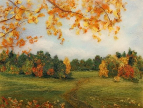 Осенние пейзажи из шерсти