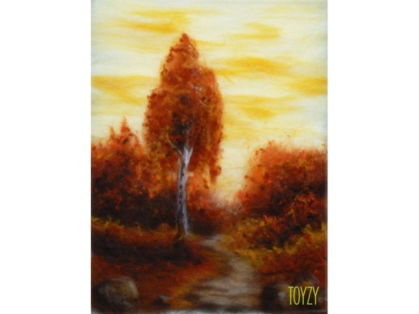 Осенние пейзажи из шерсти