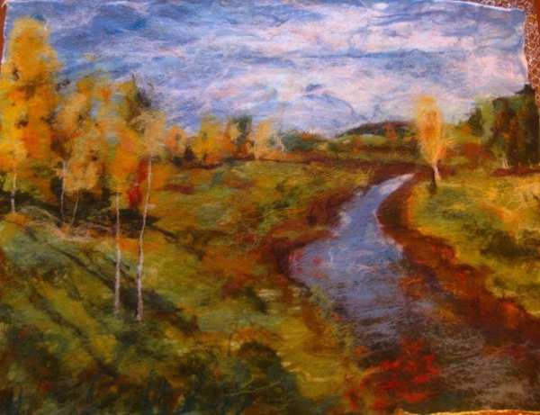Осенние пейзажи из шерсти
