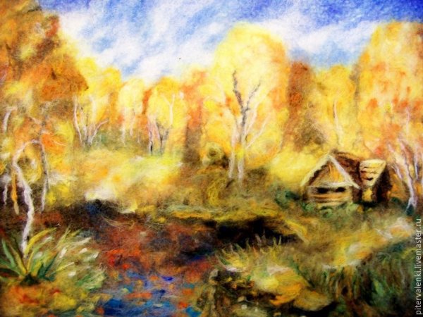 Осенние пейзажи из шерсти